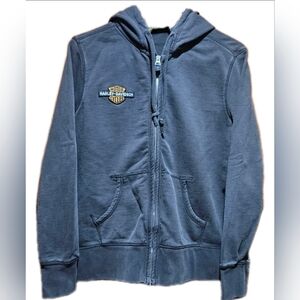 🔥 Harley-Davidson Classic Zip Hoodie - Black - NO HOLES/STAINS - Sz L